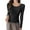 Black, variant on Women's Long Sleeve Round Neck Solid Color Casual Pullover Base Layered Top Soft Undershirts