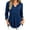 Navy, variant on IUYRTFE Women V Neck 3/4 Sleeve Pleated Tunic Top with Pockets for Casual Daily Wear
