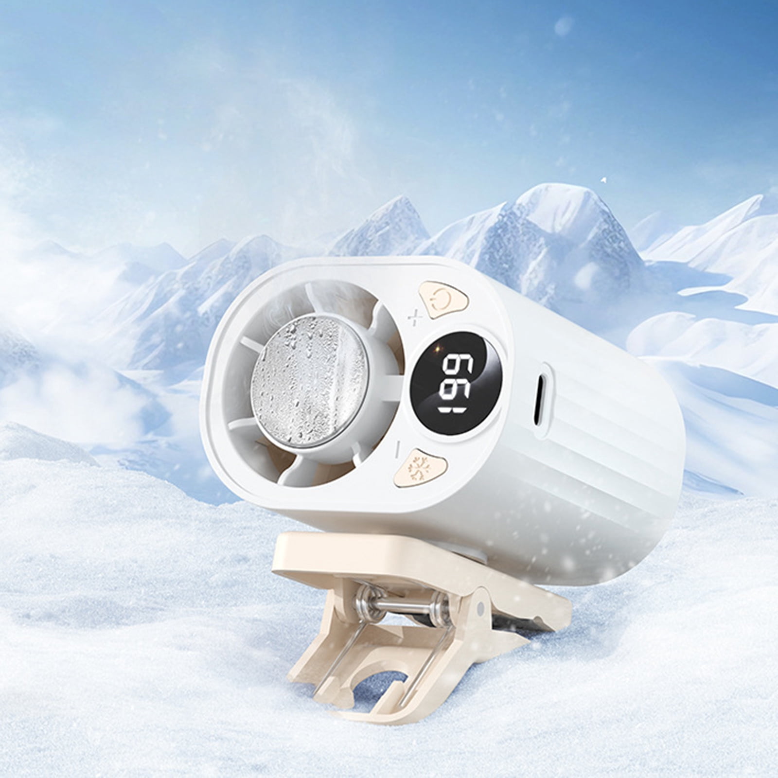 2026 Clip-On Mini Fan, USB Rechargeable Portable Air Conditioner Fan, 3-Speed Silent Bladeless