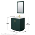 thumbnail image 6 of Wyndham Collection Miranda 30" Marble&Wood Single Bathroom Vanity in Green/Gold, 6 of 7