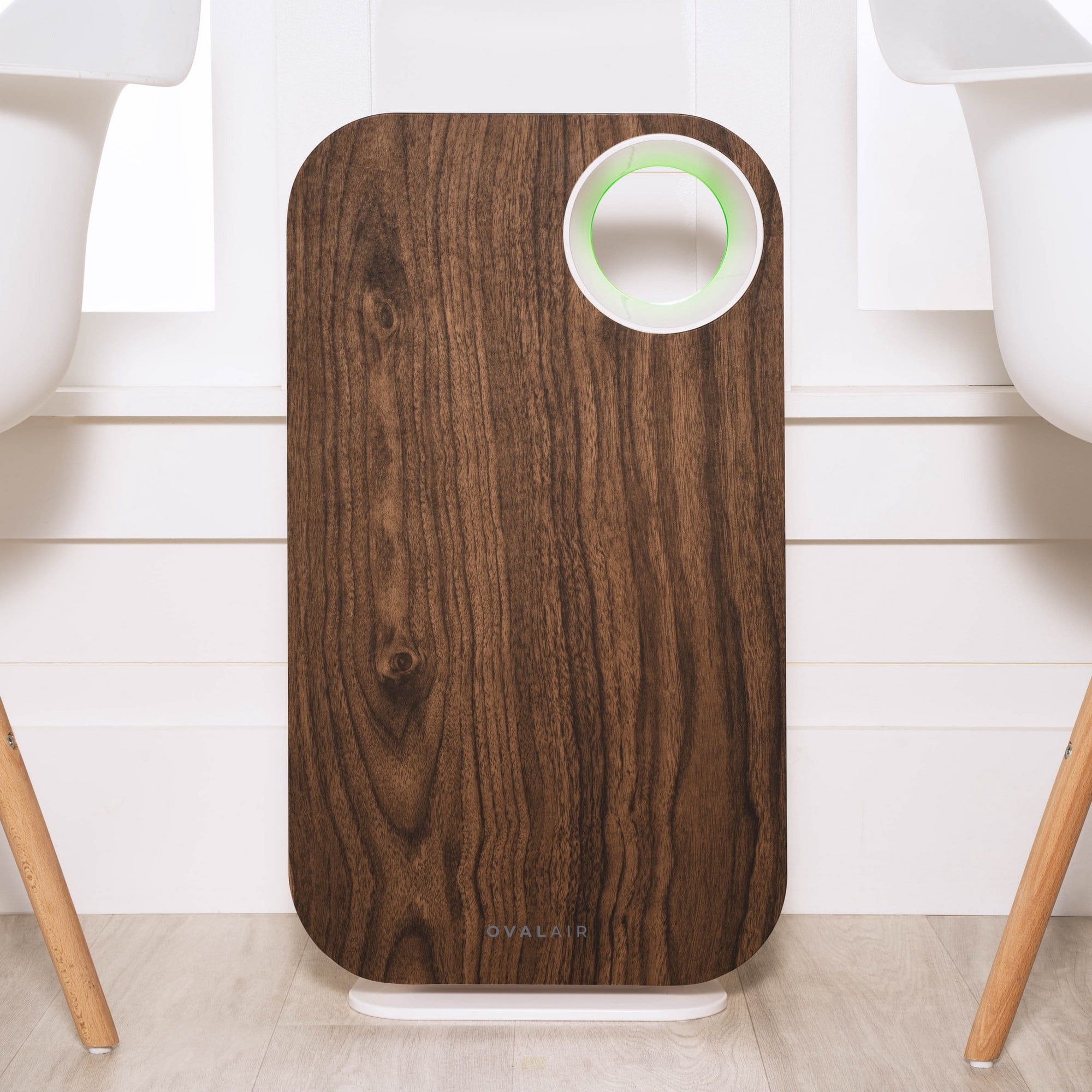 OVAL AIR 3-Stage H13 True HEPA 5-in-1 Air Purifier for Rooms up to 600 sq. ft. reduces Allergies, Asthma, Pets, Odor, Smoke, Dark Wood, AIR1000D