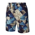thumbnail image 6 of Uemuo Abstract Blue Squares Pattern Men's Swim Trunks Hawaiian Beach Bathing Suit Swimsuits Beach Quick-Dry Shorts with Pockets-, 6 of 9