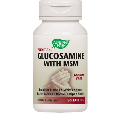 Nature's Way Flexmax Glucosamine with MSM Tablets, Sodium-Free, 80 Ct