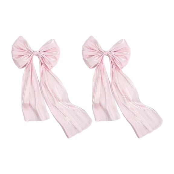 HOMYL 2 Pieces Satin Ribbons Bows Making Ribbons Elegant Supplies Wide Crafts Projects Light Pink