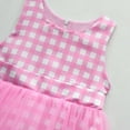 thumbnail image 3 of HAWEE Princess Pink Dress for Girls Pink Costume Plaid Sleeveless Sundress With Accessories Halloween Birthday Party, 3 of 6