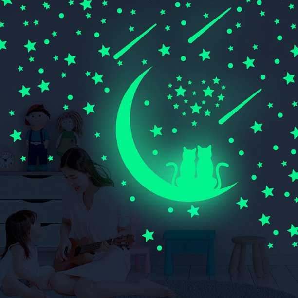 NUOLUX 1Jgo Sticker Luminiscente En PVC Verde Para Decorar Con Corazones Y