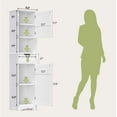 thumbnail image 3 of Gizoon 67" H Tall Bathroom Cabinet, Storage Cabinet with 2 Doors & Drawer, Narrow Linen Tower Freestanding Adjustable Shelves for Home, Kitchen, Versatile, Anti-Tipping, White, 3 of 8
