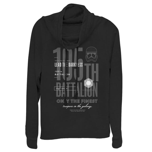 Junior's Star Wars: The Rise of Skywalker Dark Side Recruitment Cowl Neck Sweatshirt Black X Large