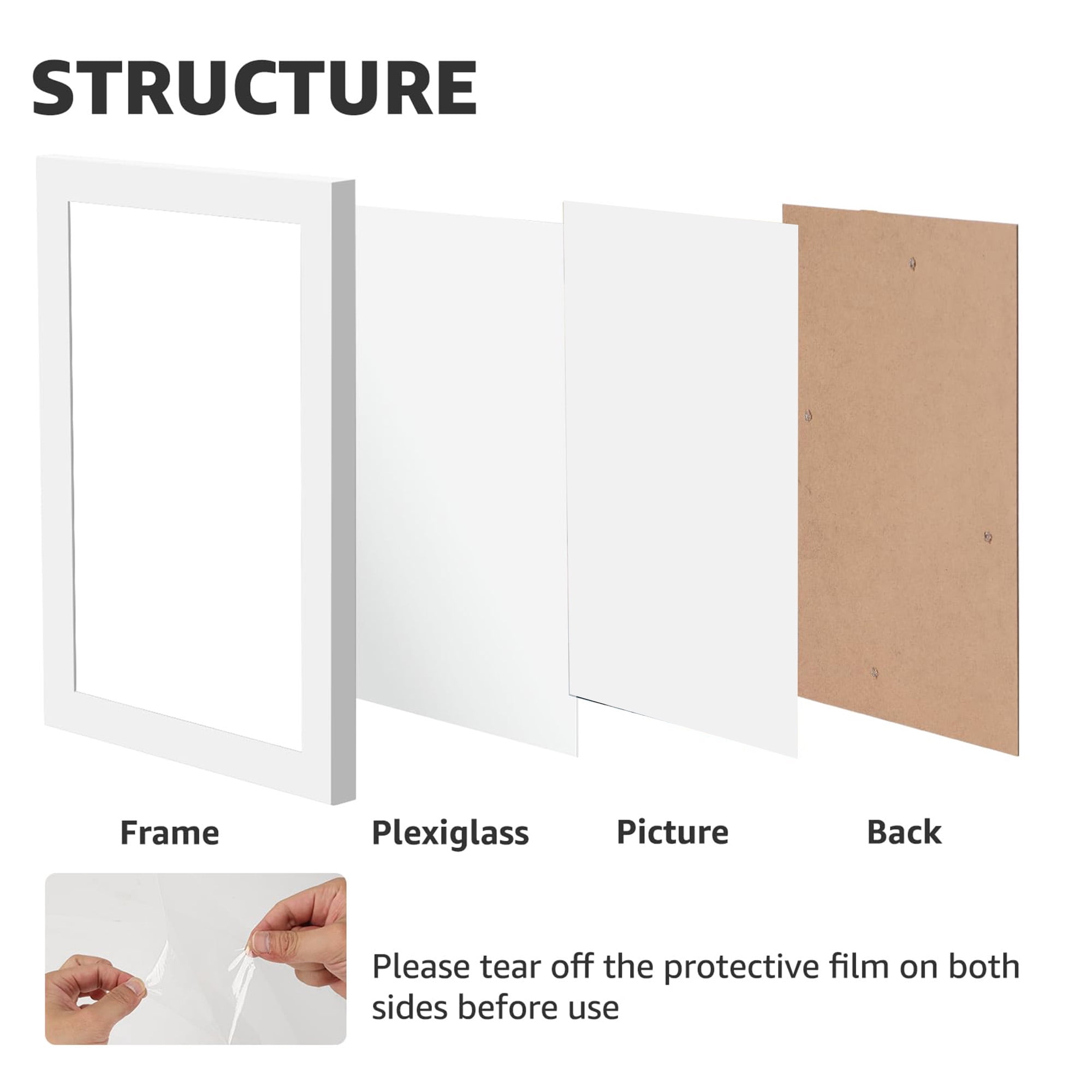 8x10 Picture Frame, Set of 18 Bulk Photo Frames, Gallery Wall Frames, Tabletop Display Frames, Home Office Gallery Picture Hanging Frames, White