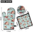 thumbnail image 6 of Pioneer Flower Floral Print Pattern Kitchen Oven Mitt and Pot Holder Sets 2 Pcs for Baking, Cooking and Grilling, Heat Resistant Up To 392 °F, 6 of 7