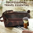 thumbnail image 4 of Leather Toiletry Bag for Men & Women - Shaving Dopp Kit Travel Case Cosmetic Makeup Wash Bag by Rustic Town, 4 of 9