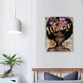 thumbnail image 4 of Nawypu Black Queen Wall Art African American Canvas Wall Art Black Women Purple Flowers Inspirational Quotes Poster Abstract Contemporary Canvas Prints Painting for Living Room Bathroom Bedroom, 4 of 5