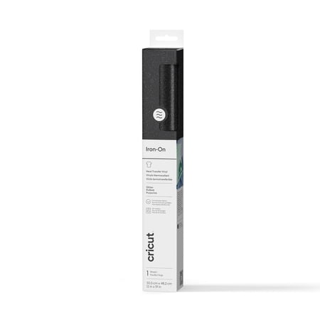 Cricut Glitter Iron-On, Black, 12 x19, Roll