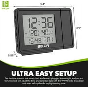 Baldr Atomic LCD Projection Alarm Clock with Temperature, Humidity, and Calendar - Black