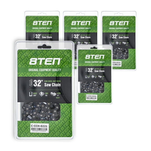 Semi Chisel Skip Tooth Chainsaw Chain 32 inch .050 3/8 105 DL for Echo 5 Pack 810-CCC2443H