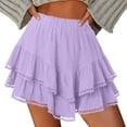 thumbnail image 6 of Simua Flowy Shorts for Women Casual Boho Ruffle Tiered Skorts High Waist Mini Skirts Sweatshorts, 6 of 10