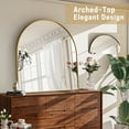 thumbnail image 5 of BEAUTYPEAK 31"x 32" Bathroom Mirror Wall Vanity Arched Mirror, Gold, 5 of 8