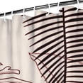 thumbnail image 4 of Small Stall Narrow Shower Curtain 36"W x 72"L – Tropical Bohemian Leaves, Mid-Century Abstract Boho Botanical Bathroom Decor, Vintage Floral Palm Leaf Pattern, Rustic Tribal Folk Style, 4 of 5