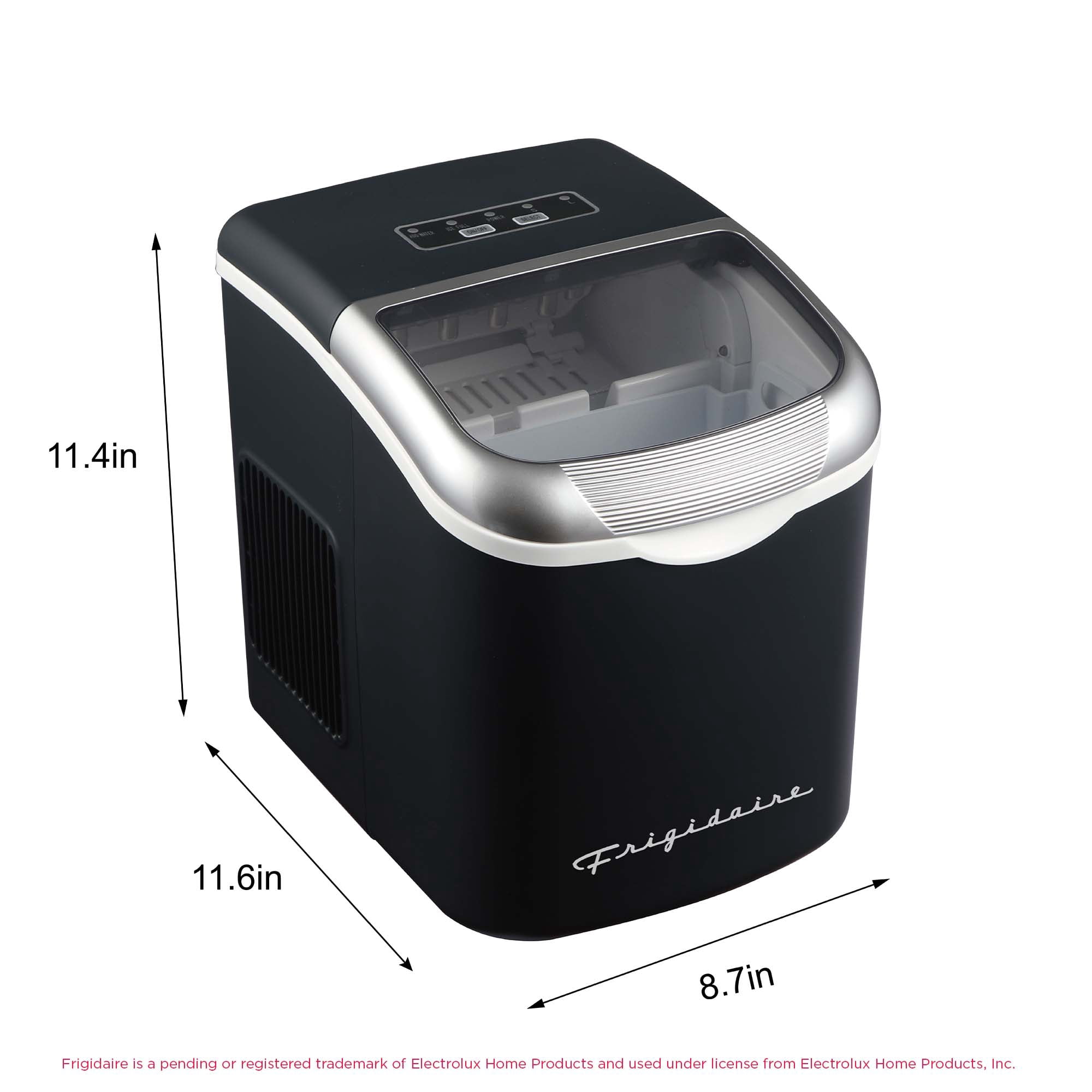 Frigidaire 26 Lbs. Countertop Bullet Ice Maker, Retro Ice Machine with Touch Controls, Black