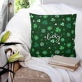 thumbnail image 4 of Lucky Ireland Throw Pillow Covers, Soft Pillowcases with Invisible Zipper, St. Patrick's Day Spring Shamrock Green Decorative Square Pillow Cushion Covers for Living Room Couch Sofa Bed 16x16 Inches, 4 of 8