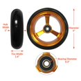 thumbnail image 4 of RIANTWHEEL , 5 X 1.4 Pouces, Roues en PU, Roulettes de Fauteuil Roulant, Jante en Aluminium, une Paire (Or), 4 of 4