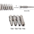 thumbnail image 2 of 4Pcs Alloy Steel Torx Screwdriver Bit T20 T25 T30 T40 Hex Shank Magnetic Star 5 Point Screwdriver 50mm Hand Tool Accessories, 2 of 9