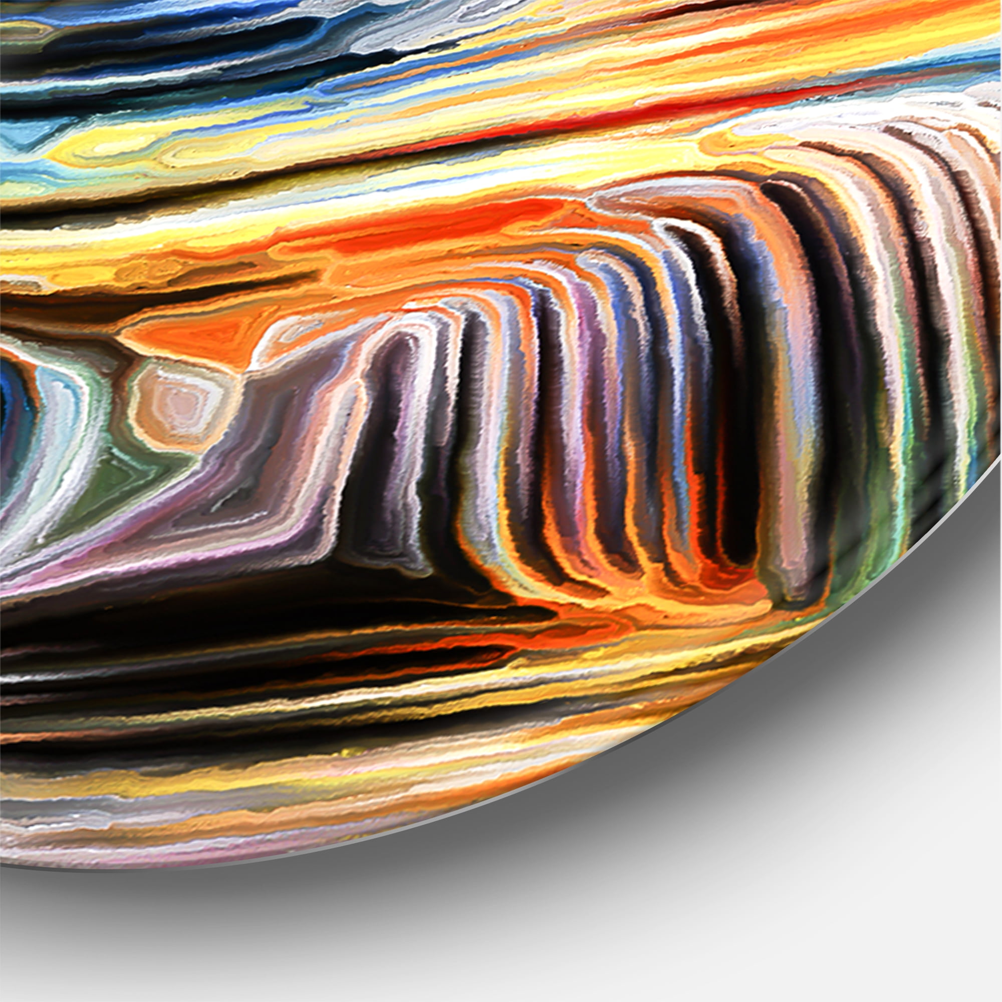 Designart 'Colour Spiral Fusion VII' Modern Circle Metal Wall Art 11x11 - Disc of 11