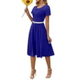 thumbnail image 5 of Fantaslook Summer Dresses for Women Casual Short Sleeve Pleated Dress Flowy Floral Dress with Pockets Flare Midi Sundress, 5 of 9