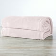 thumbnail image 3 of Great Bay Home Velvet Plush Fleece Solid Warm and Cozy Bed Blanket  (Twin, Pale Pink), 3 of 5