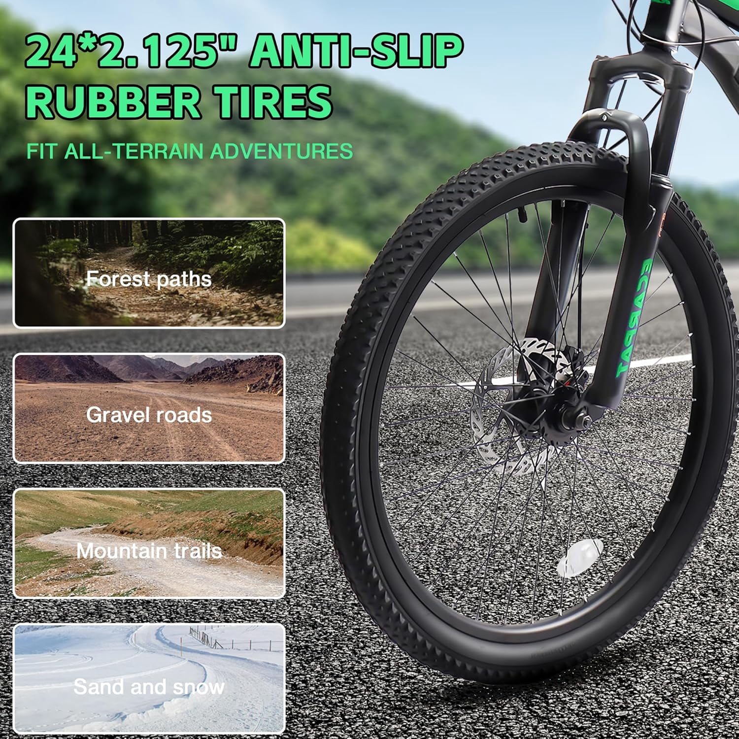 Ambifirner 24 Inch Adult Bike, 21 Speed Commuter Bicycle, Bicycle for Women and Men with High-Carbon Steel 24 Speed Mountain Urban Bike