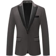 thumbnail image 2 of Wehilion 3pcs Mens Velvet Suits Slim Fit Peaked Lapel One Button Slim Fit Tuxedo Blazer  Dinner Jacket Vest Pants Suit Set, 2 of 6