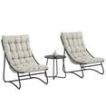 thumbnail image 1 of Outsunny Ensemble Bistro d'Extérieur, Table et Chaises de Patio avec Coussins, Gris Pâle, 1 of 10