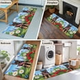 thumbnail image 6 of Independence Day Washable Runner Rugs 2'x6', American Flag Cute Dog Puppy Colorful Flowers Low Pile Throw Entryway Rug Non-Slip Sturdy Edge Binding Carpet for Indoor Bedside Entrance Bedside, 6 of 9