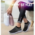 thumbnail image 2 of Women's Crystal Breathable Orthopedic Slip On Walking Shoes, Ultra-Light Breathable Arch Support Sneakers, 2 of 9