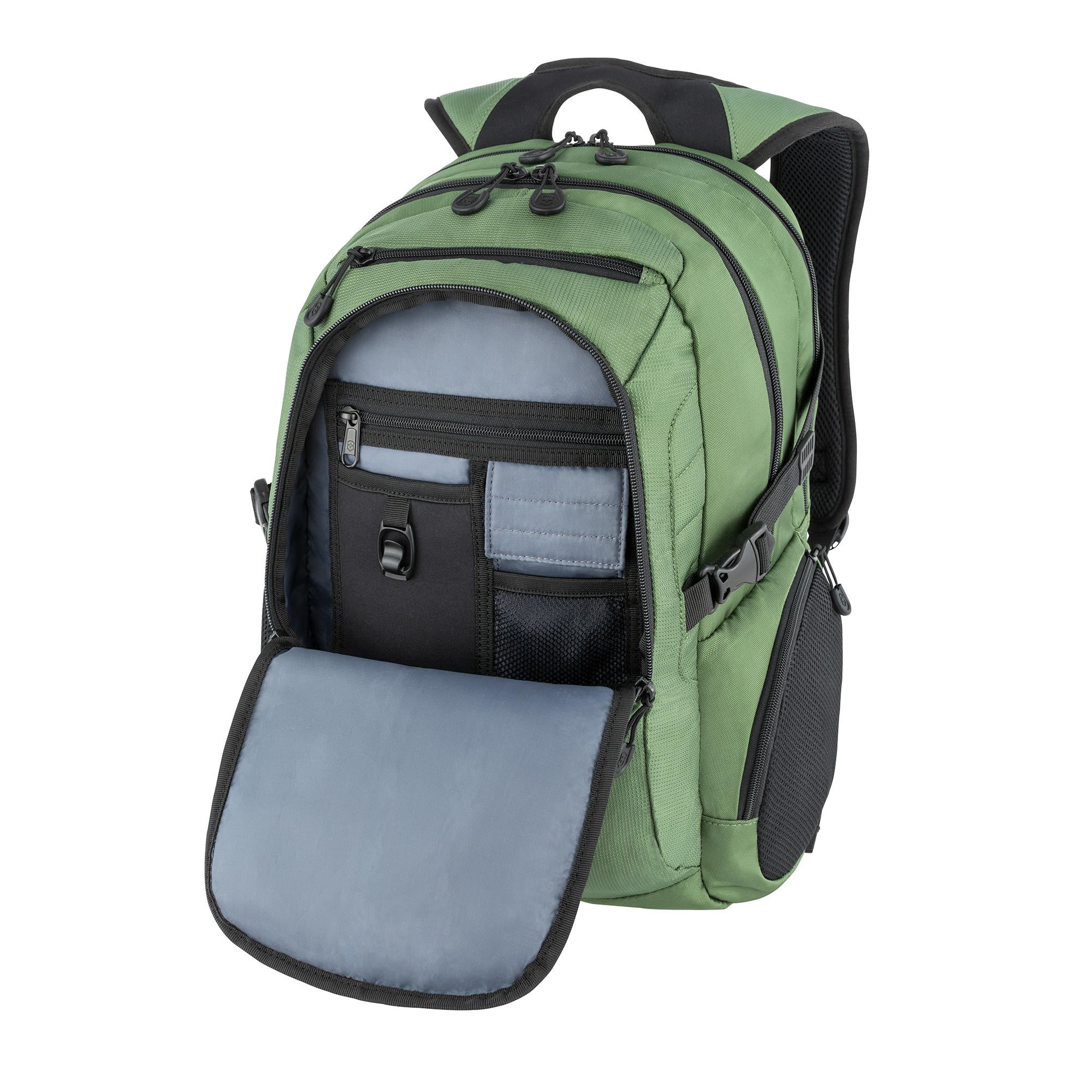 victorinox vx sport pilot laptop backpack, blue/black logo