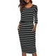 thumbnail image 1 of Vestido de tubo de oficina informal con cuello redondo y manga 3/4 para mujer Ormromra, 1 of 4