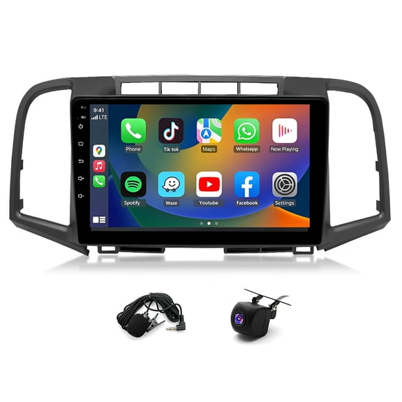 4 64G Car Stereo for Toyota Venza 2008-2016 with Wireless CarPlay Android Auto 9inch Touch Screen Support Bluetooth FM GPS WiFi Mirror Link