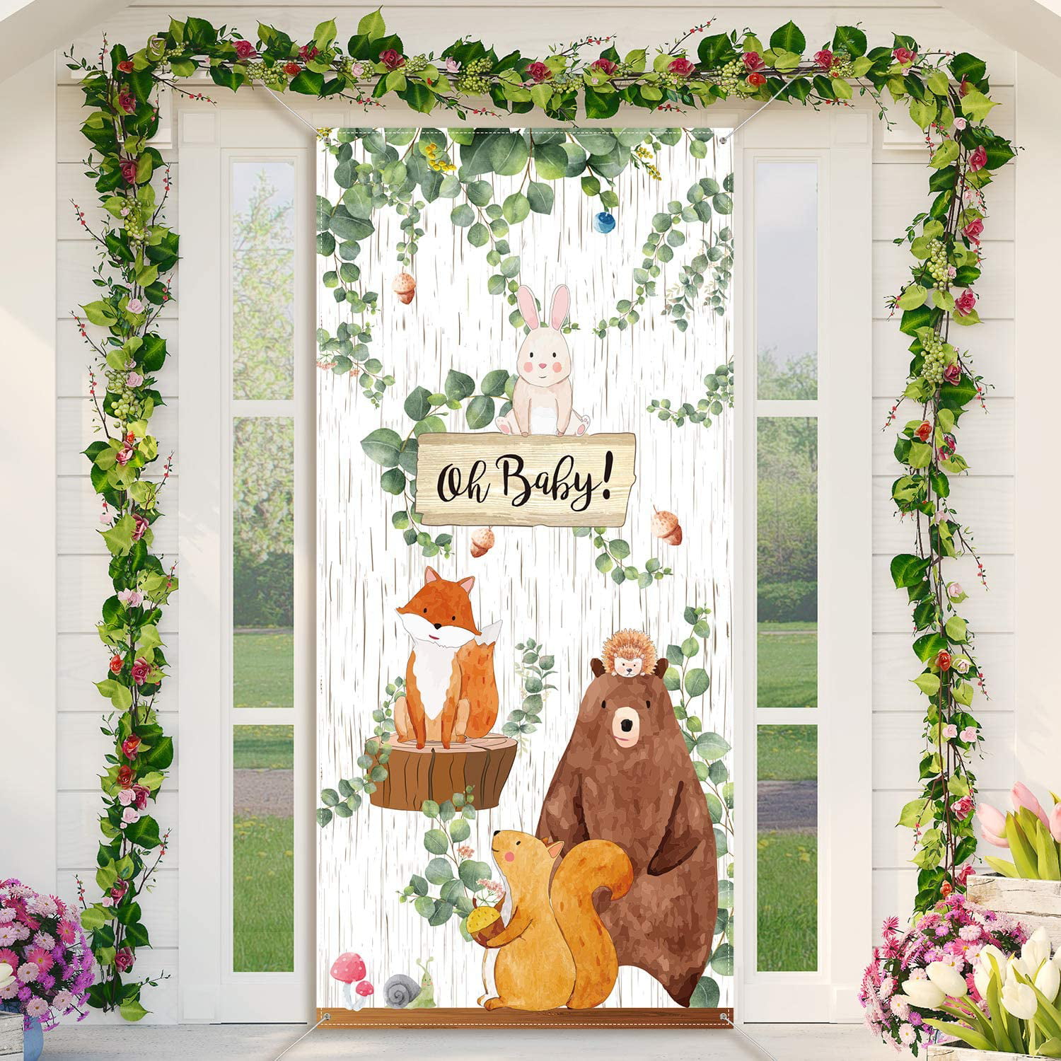 Woodland Banner Personalized Woodland Background Wrappers Wild One Rabbit Fox Owl Deer Raccoon Woodland Animals Backdrop Woodland Poster
