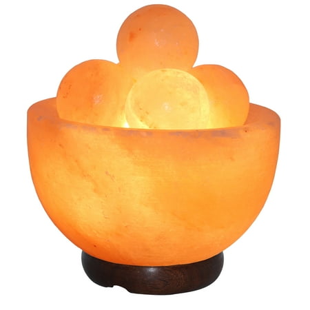 Lamp Cord 20 Feet Salt Gems Himalayan Massage Salt Lamp for Back, Legs, Neck and Feet Massage with Salt Round Massage Balls, Elegant Wood Base, 25W Bulb and Electric-Cord Included ()
