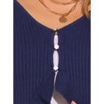 thumbnail image 5 of DARING DIVA Women's Ruffle Cardigan V Neck Long Sleeve Knit Bolero Shrugs M Dark Blue, 5 of 6