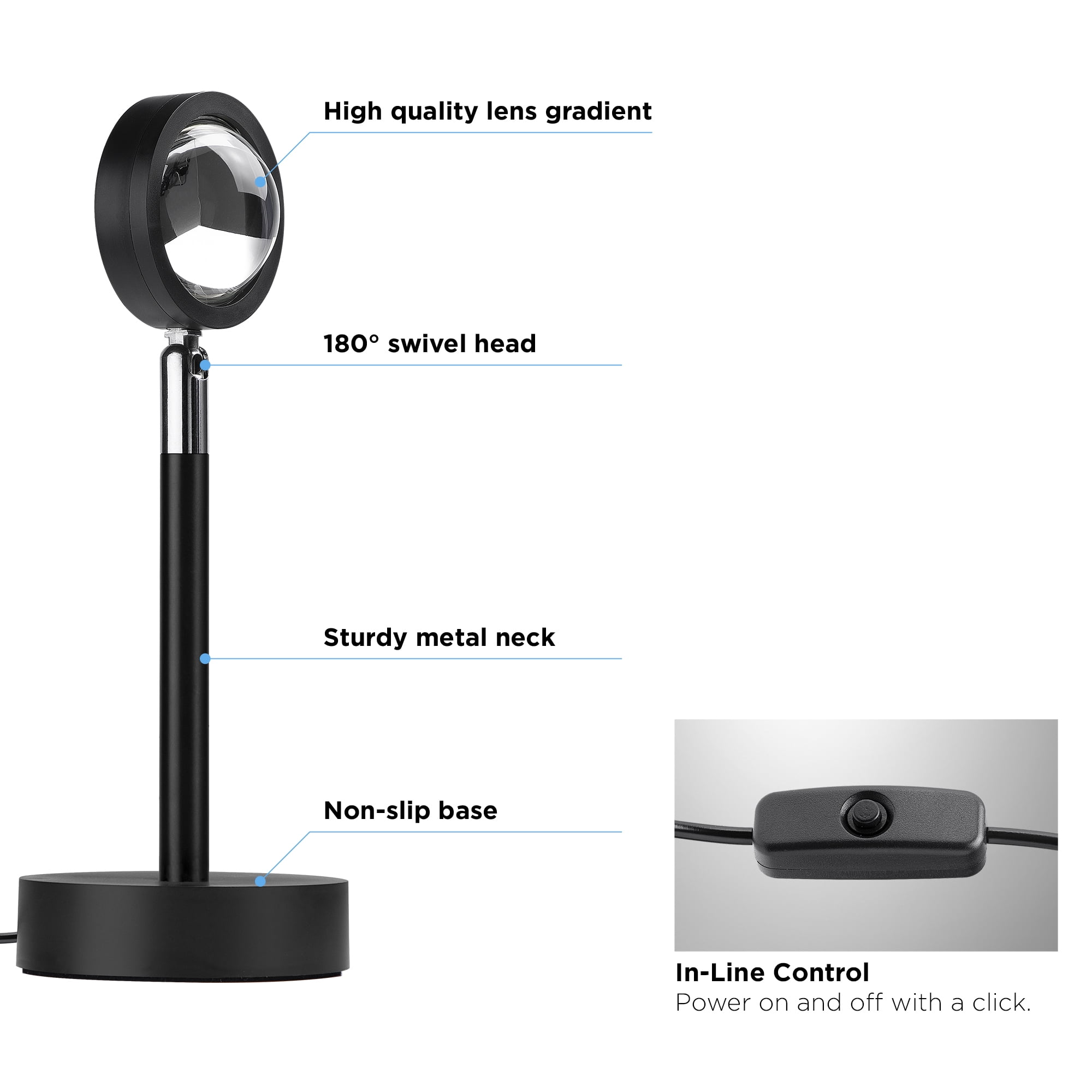 Merkury Innovations Sunset Lamp LED Projector with Remote