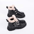 thumbnail image 4 of BRGZLK Toddler Kids Girls Boots Winter Casual Comfy Warm Fleece Lined Snow Boots Trendy Solid Color Waterproof Non Slip Ankle Booties with Buckle Detail Black 5.5-6 Years, 4 of 8