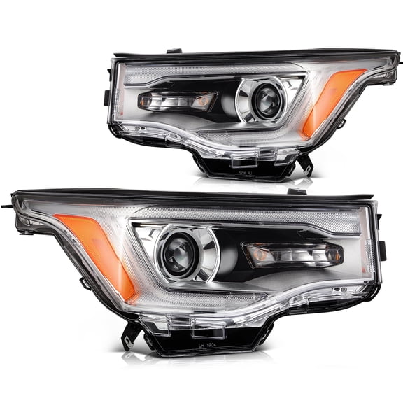ECCPP Headlight assembly Fit 2017-2019 for GMC Acadia Chrome Housing Pair Headlights GM2503446