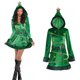 thumbnail image 5 of Vestido verde con capucha y lentejuelas para mujer, con diseño de árbol de Navidad, con cinturón y pompones, para Halloween y carnaval, 5 of 5