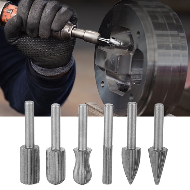 Fresa rotativa, 6 piezas de carburo de tungsteno, fresa rotativa de acero de tungsteno, fresa rotativa con rendimiento finamente ajustado