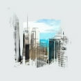 thumbnail image 3 of Bolokofsky, Ronald 20x20 Black Modern Framed Museum Art Print Titled - Chicago Skyline II, 3 of 5