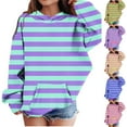 thumbnail image 3 of XXWXYD Kids Toddler Girls Loose Stripe Long Sleeve Hoodie Pullover Soft Autumn Winter Casual Sweatshirt with Front Pocket, 3 of 3