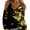 Yellow, variant on LEAVINGSUO Fall Winter V Neck Long Tops for Women, Womens Tops Clearance Women Sexy T- Shirt Cold Shoulder Pullover Blouse V-Neck Long Sleeve Print Tops
