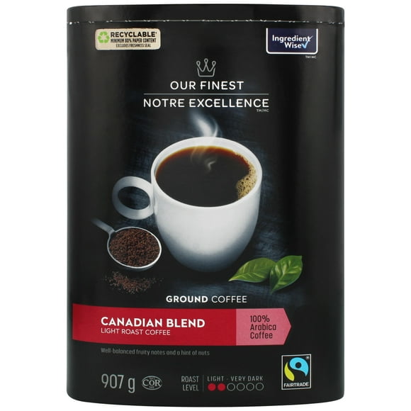 Our Finest Canadian Blend Ground Coffee, 907 g