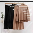 thumbnail image 4 of Yuyuzo Womens Ribble Knit 2 Piece Sets Long Sleeve Turtleneck Pullover Sweaters with Straight Leg Pants Suits, 4 of 4